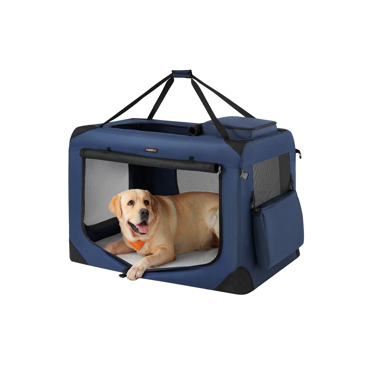 Feandrea Dog Carrier, Collapsible Pet Carrier, XXXL, Portable Soft Dog  Crate, Oxford Fabric, Mesh, Metal Frame, with Handle, Storage Pockets, 40 x  27