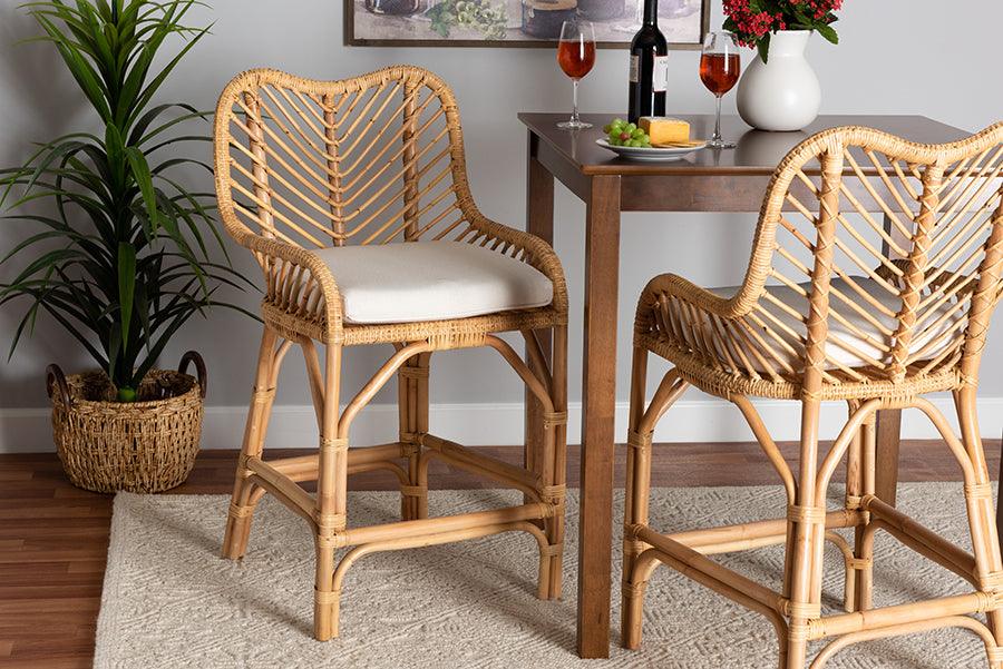 Modern rattan counter online stool