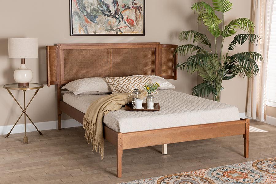 Baxton studio romy ash deals walnut size platform bed