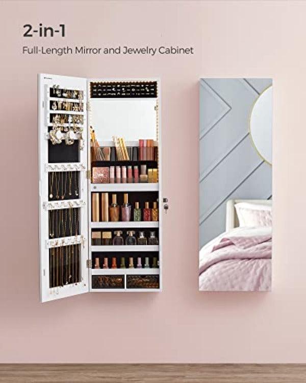 2 in 1 Mirror discount & Jewelry Cabinet With LED Lights