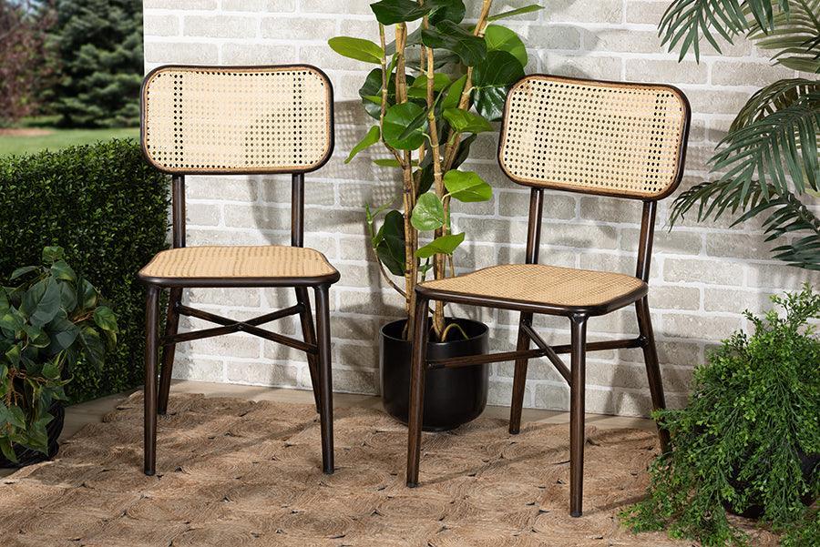 Mid century rattan online dining chair