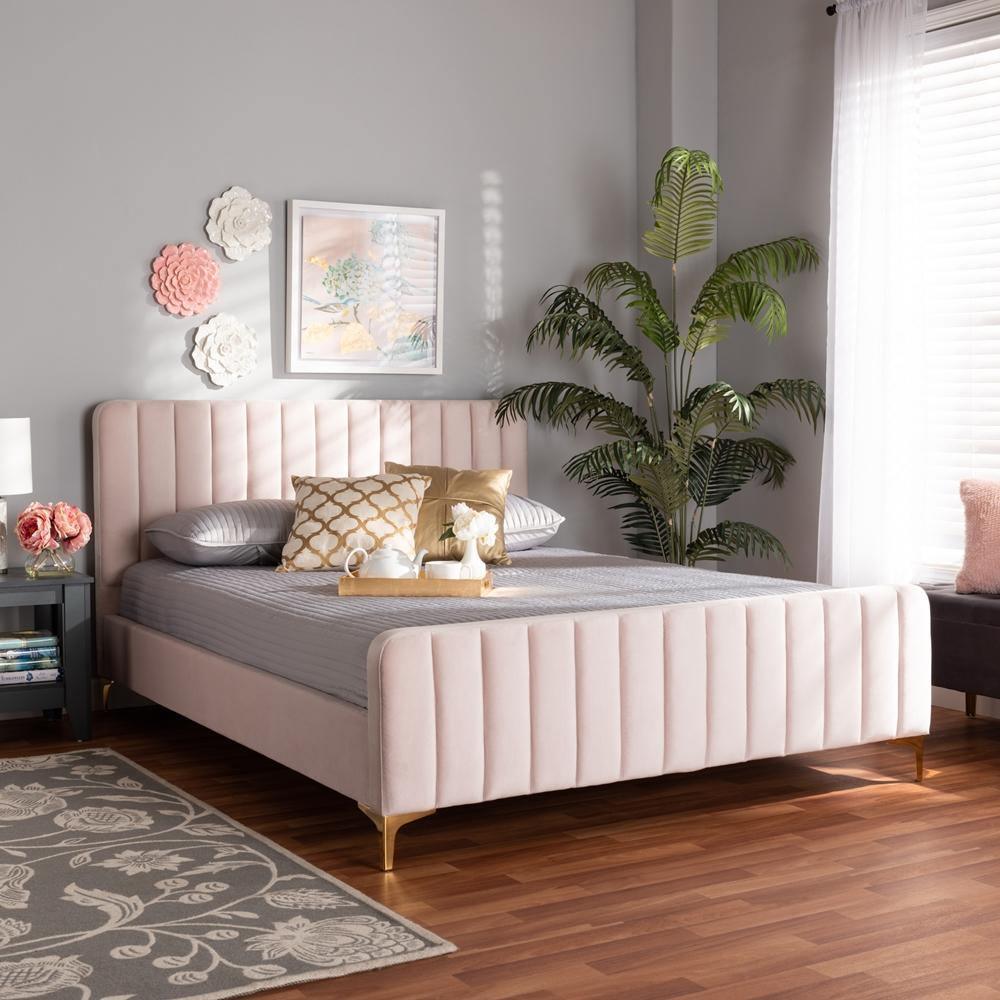 Pink full online size platform bed