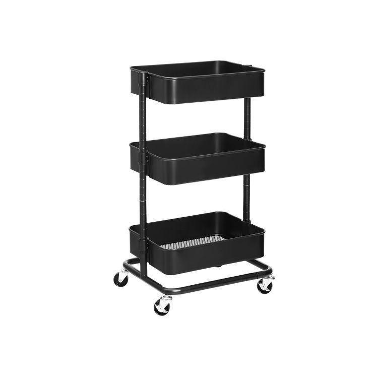 3-Tier Metal Rolling Cart FredCo