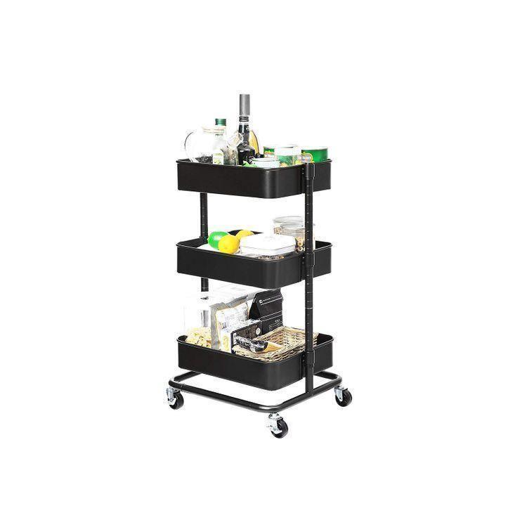 3-Tier Metal Rolling Cart FredCo