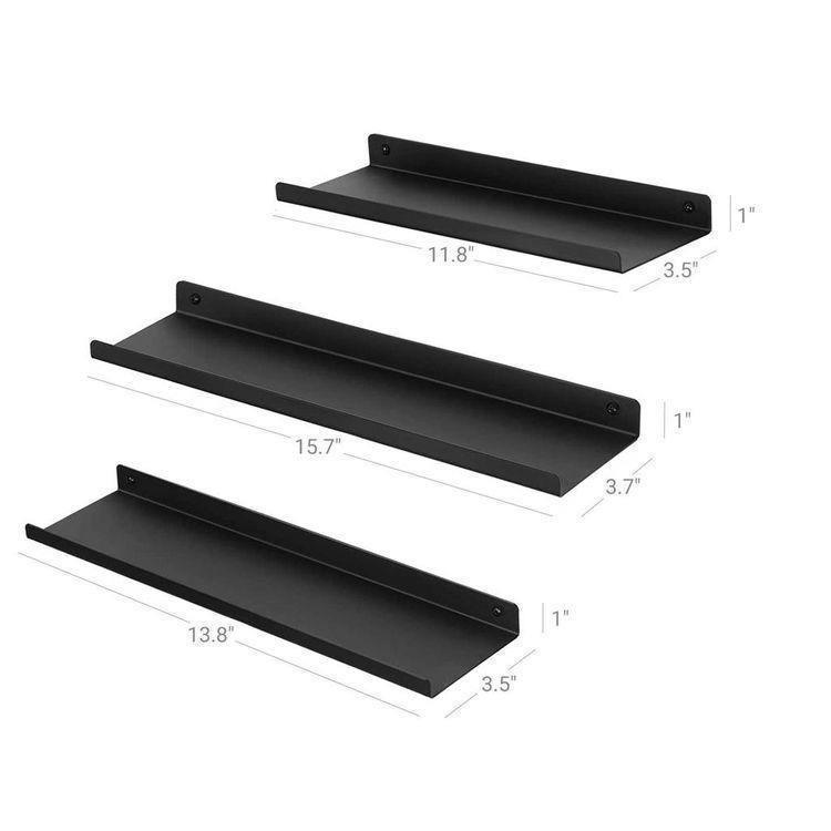 3 Wall Shelves Set Black FredCo