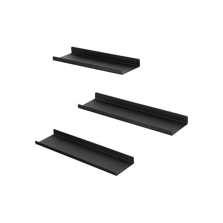 3 Wall Shelves Set Black FredCo