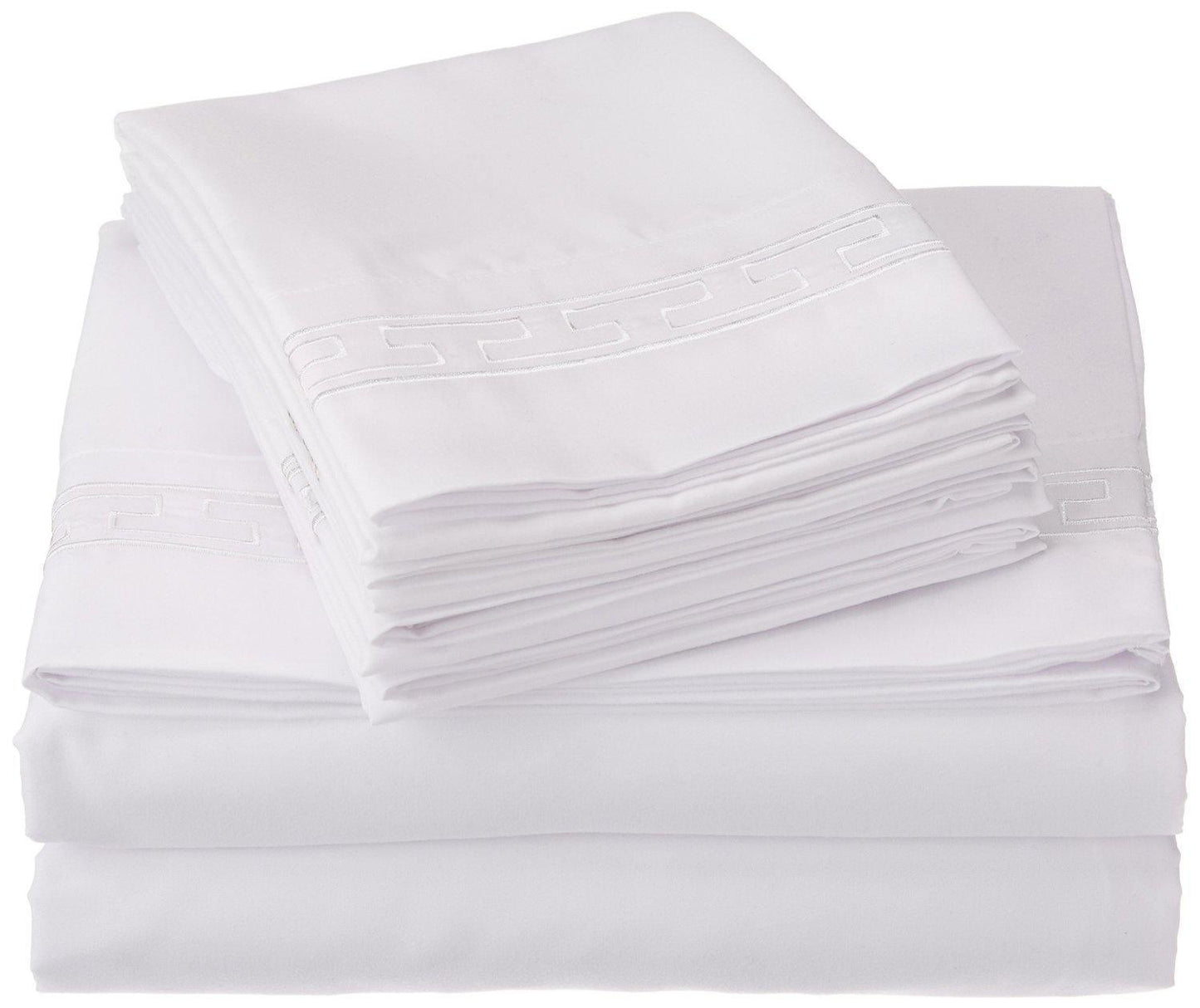 3000 Series Wrinkle Resistant Elegant Embroidered 6 Piece Sheet Set FredCo