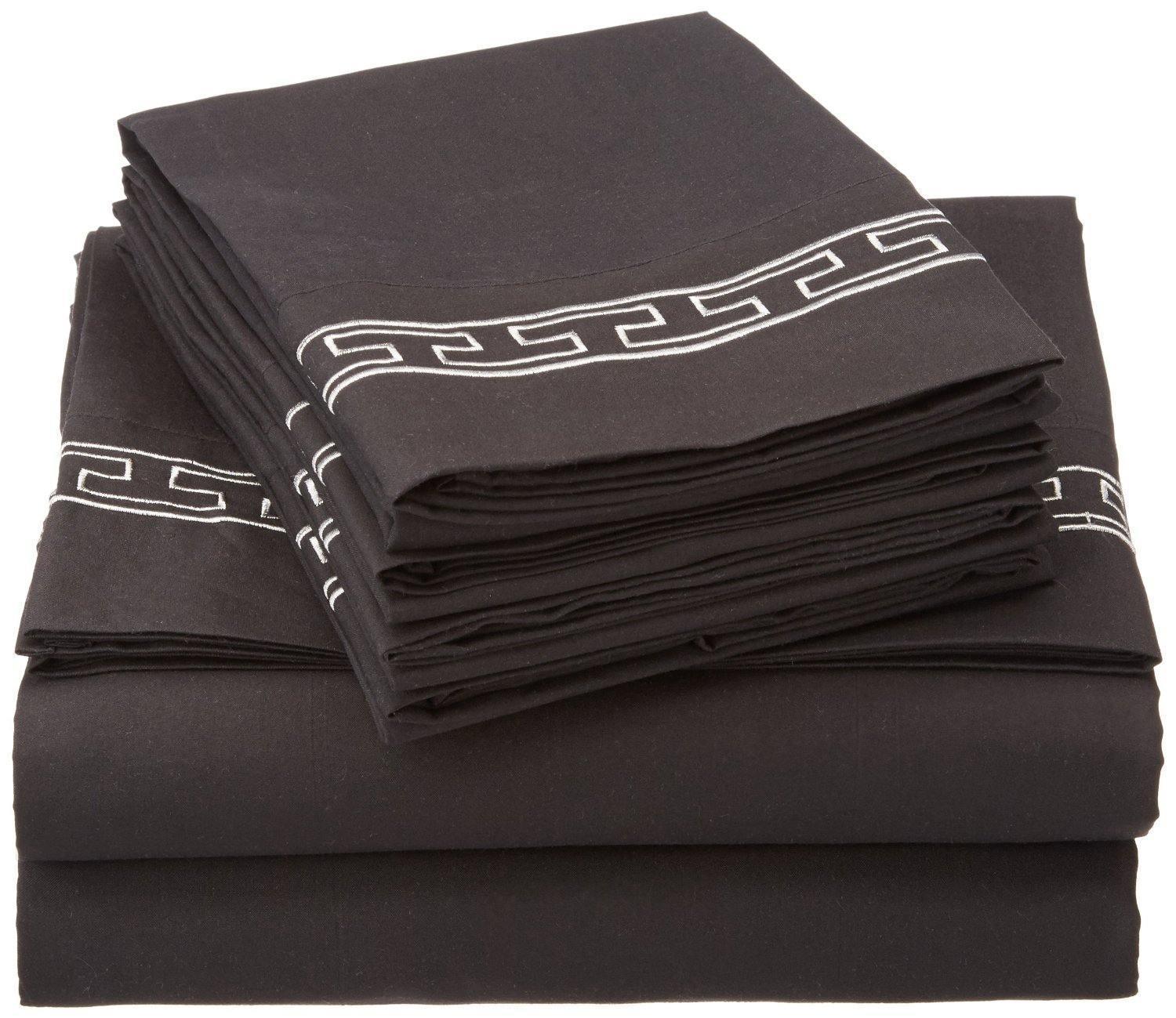 3000 Series Wrinkle Resistant Elegant Embroidered 6 Piece Sheet Set FredCo