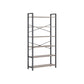 6-Tier Tall Bookshelf with Steel Frame Gray FredCo