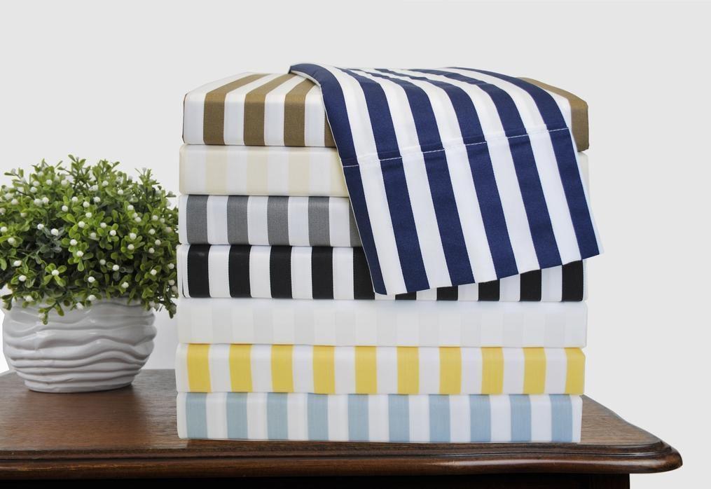 600-Thread Count Cotton-Blend Cabana Stripe Duvet Cover Set FredCo