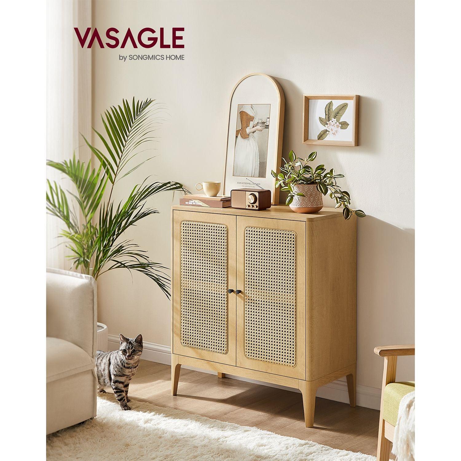 Boho-Style Rattan Sideboard FredCo