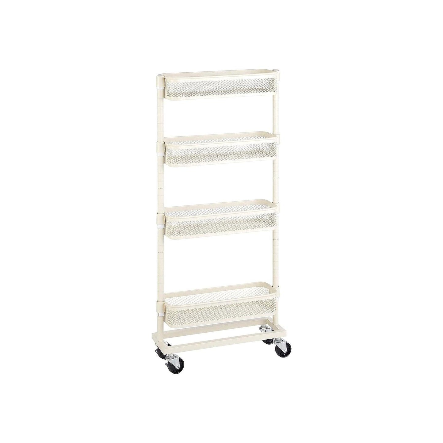 4-Tier Slim Storage Cart with Wire Baskets FredCo