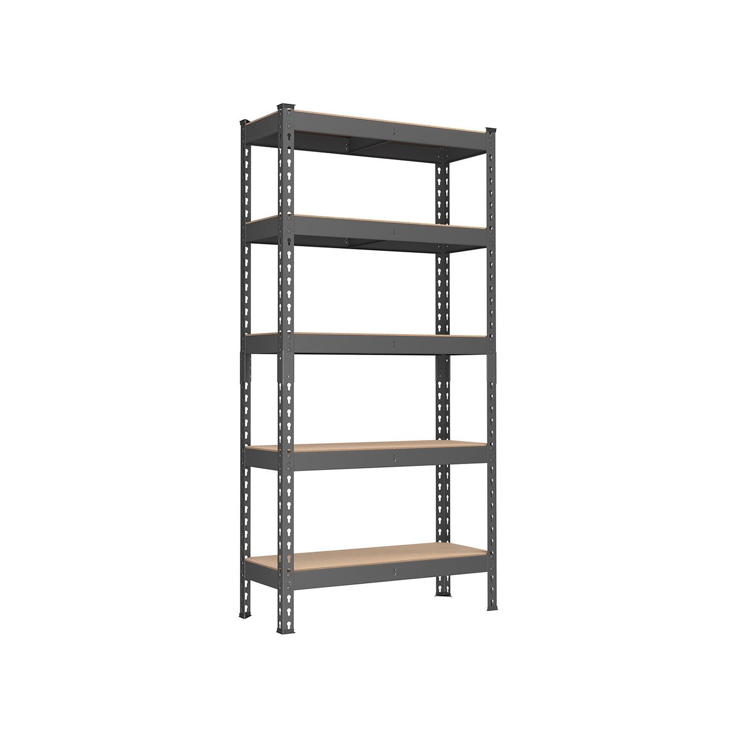 5-Tier Storage Shelves Gray FredCo