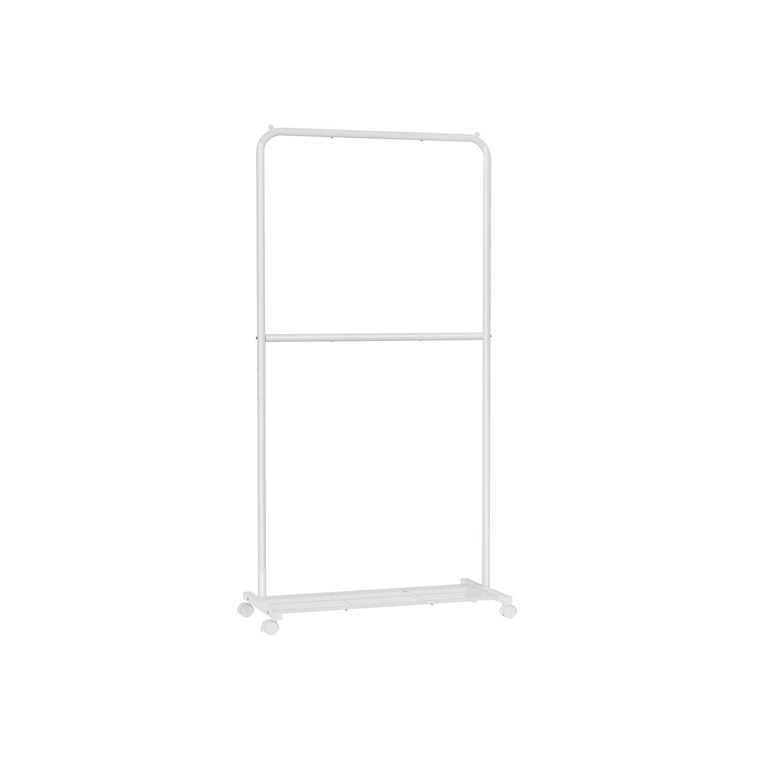 36 Inch Double-Rod Clothes Rack with Wheels FredCo