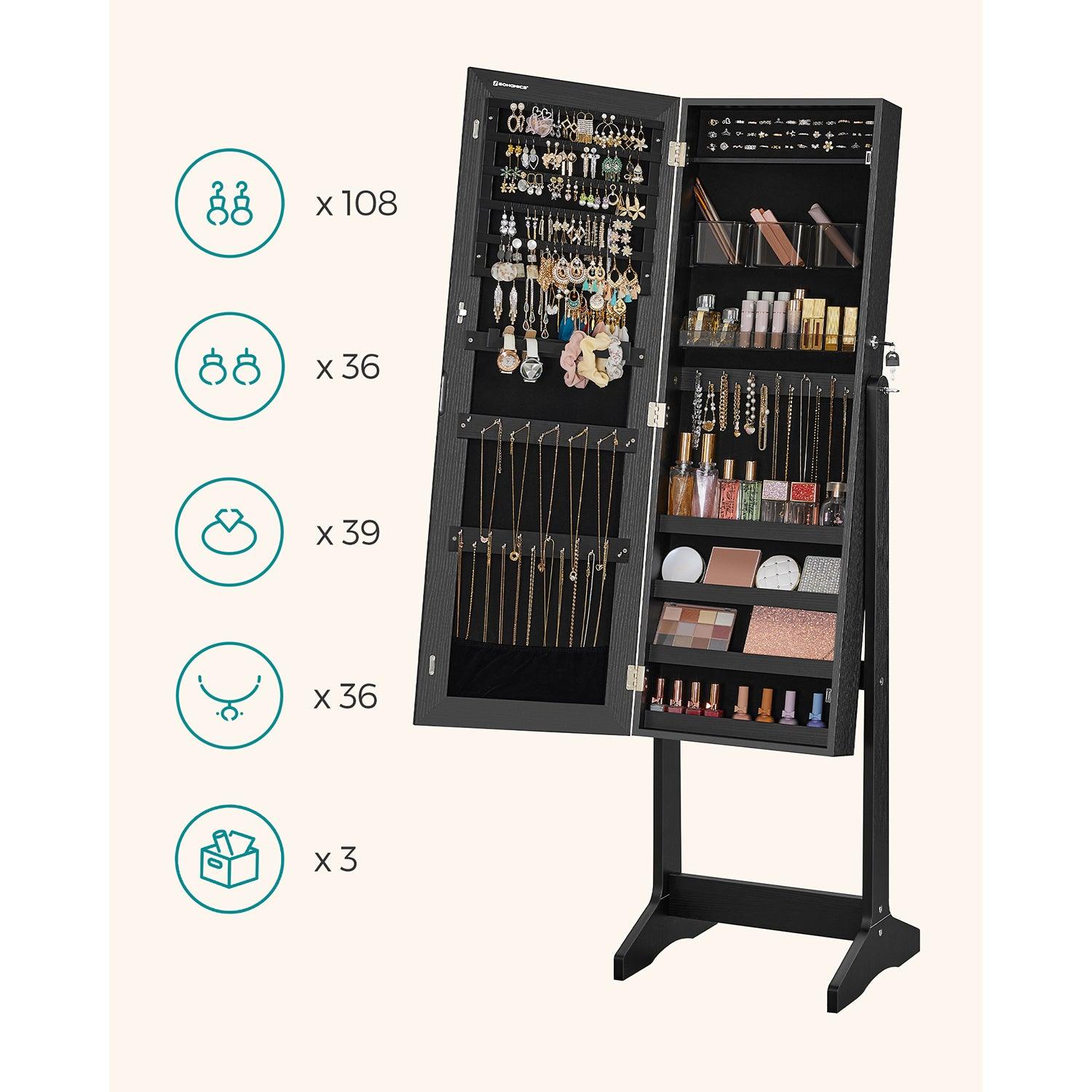 Jewelry Cabinet Armoire Black FredCo