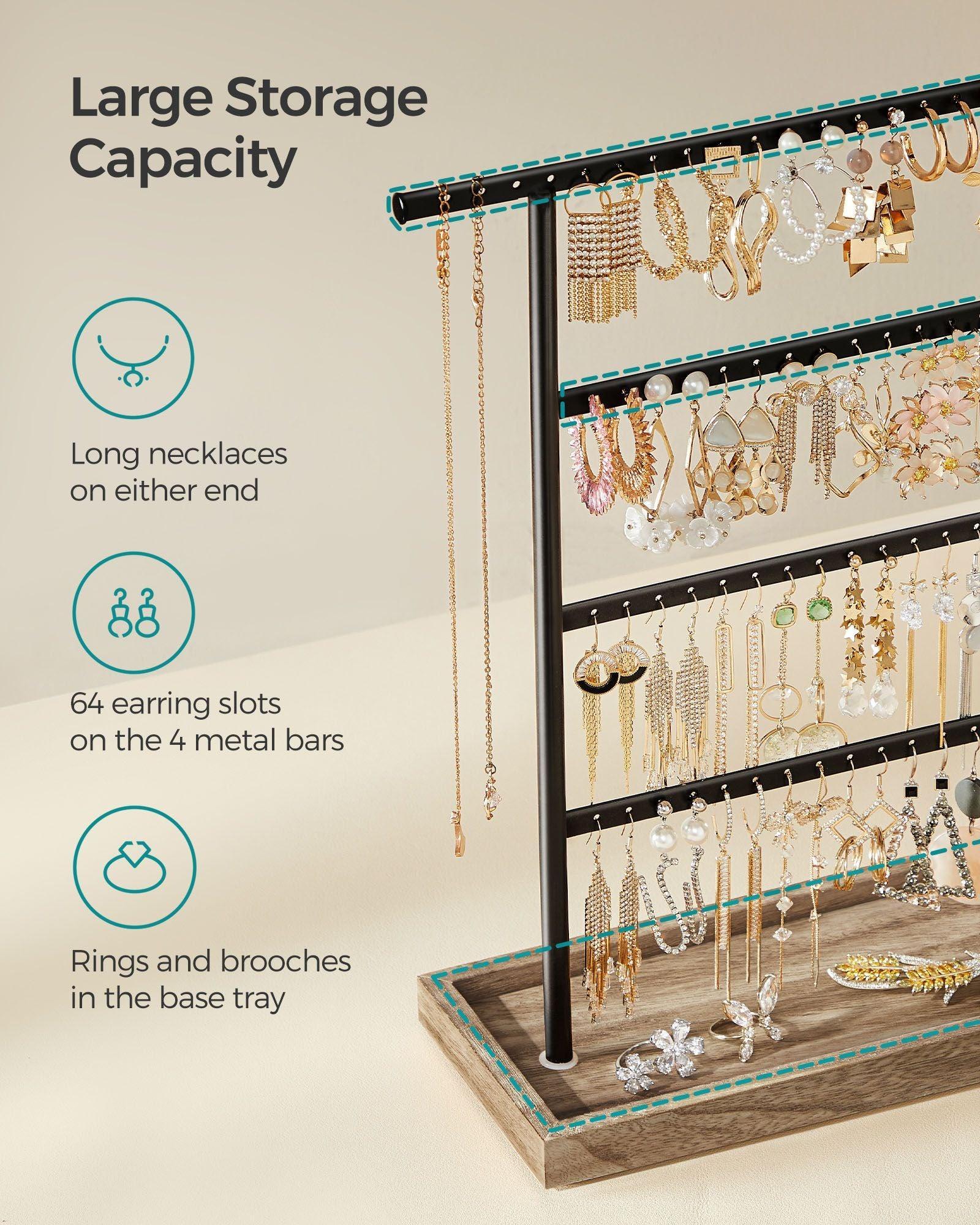 4-Tier Jewelry Stand with Tray FredCo