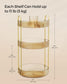 3-Tier Rotating Makeup Organizer Champagne Gold FredCo