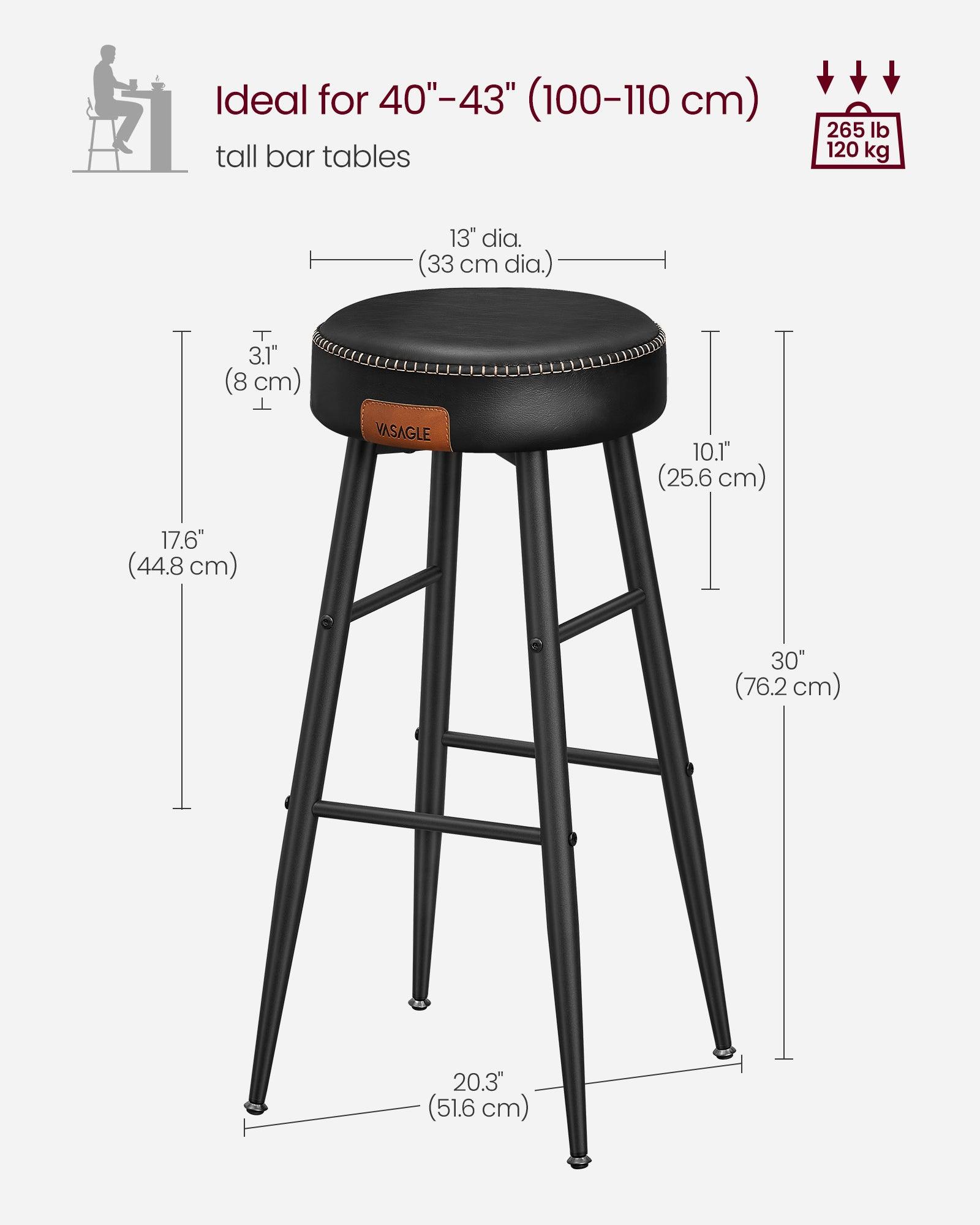 EKHO Collection - Bar Stools Set of 2, Ink Black