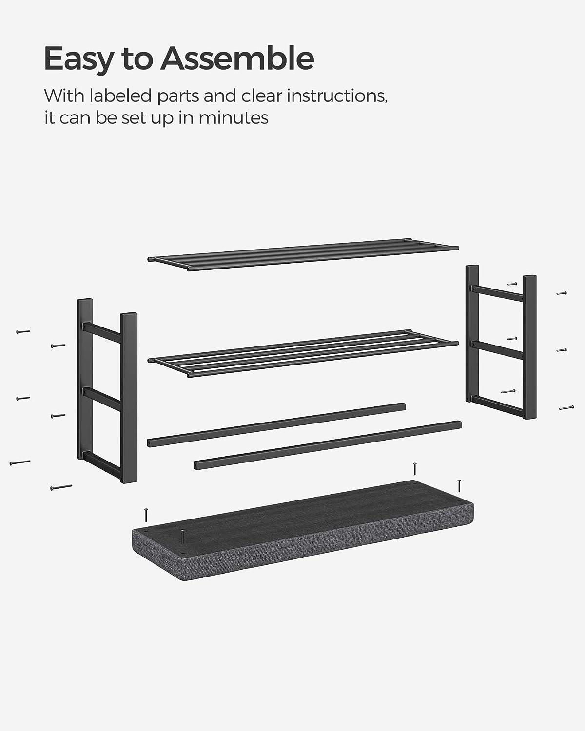 3-Tier Shoe Bench 12.2 x 39.4 x 19.3 Inches FredCo