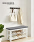 2-Tier Bamboo Shoe Bench White and Gray FredCo