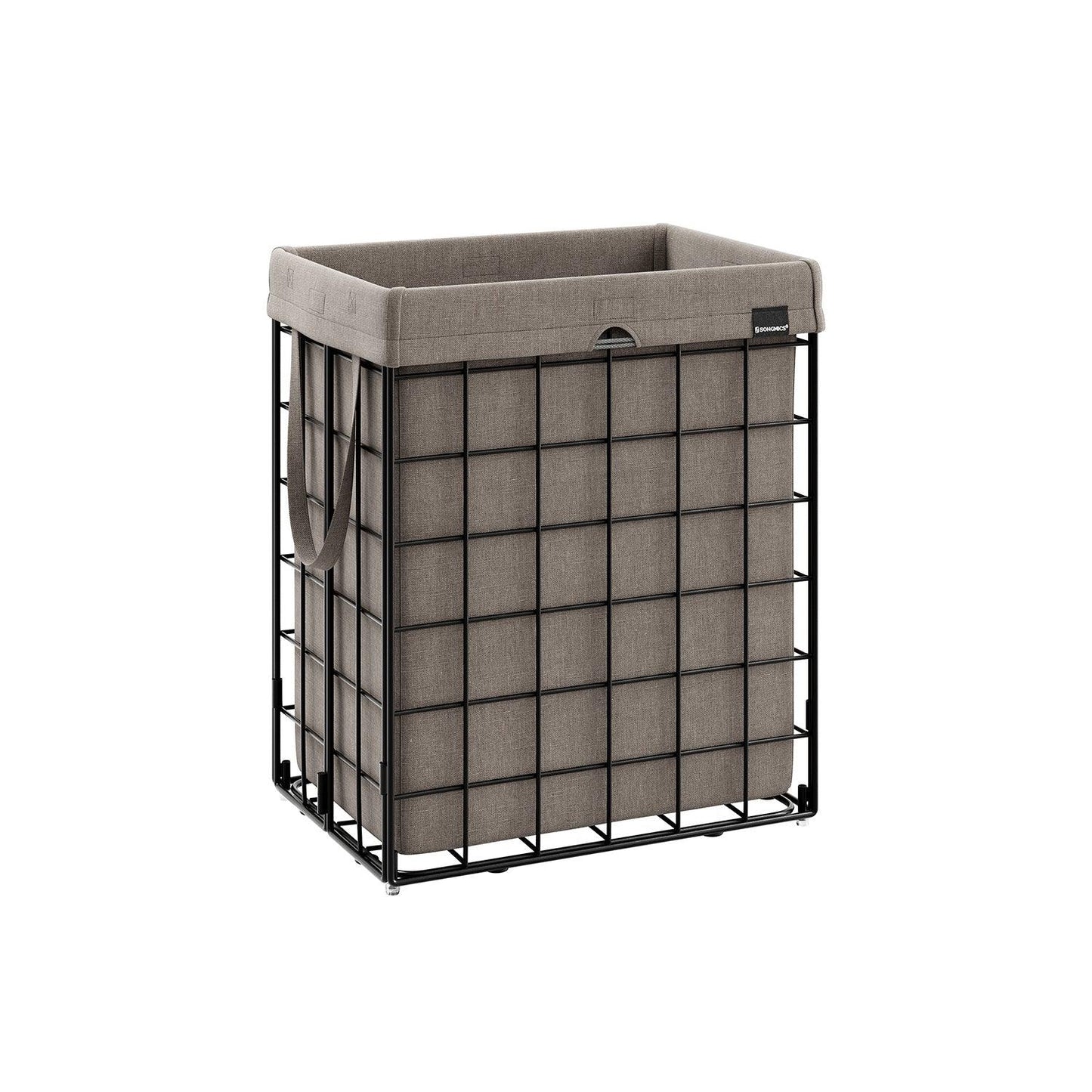 23.8 Gal Laundry Basket Black and Camel Brown FredCo