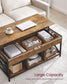 Lift Top Coffee Table with Storage Shelf FredCo