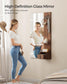 Wall-Mounted Full Length Mirror with Storage Walnut Brown FredCo