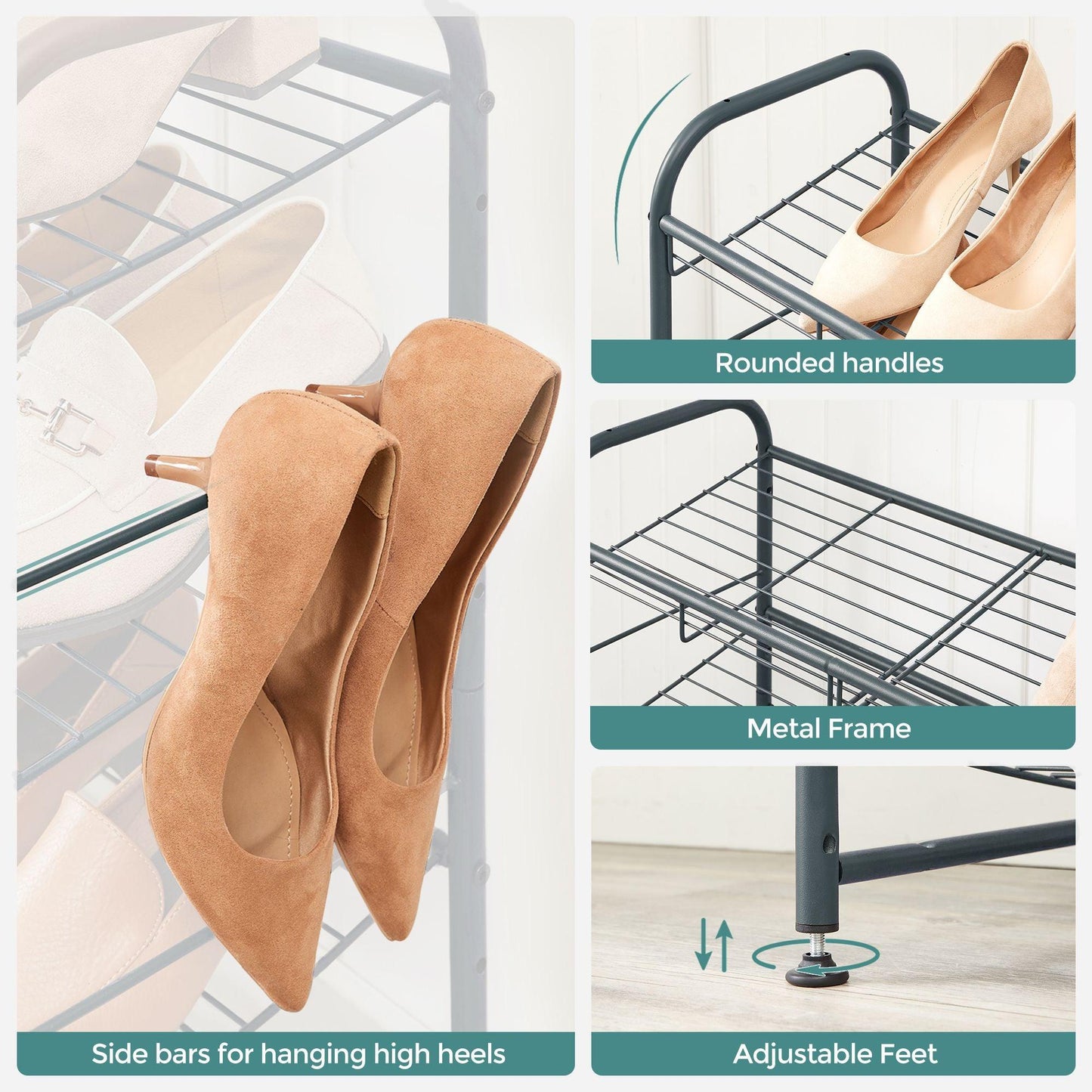 4 Tier Stackable Shoe Rack FredCo