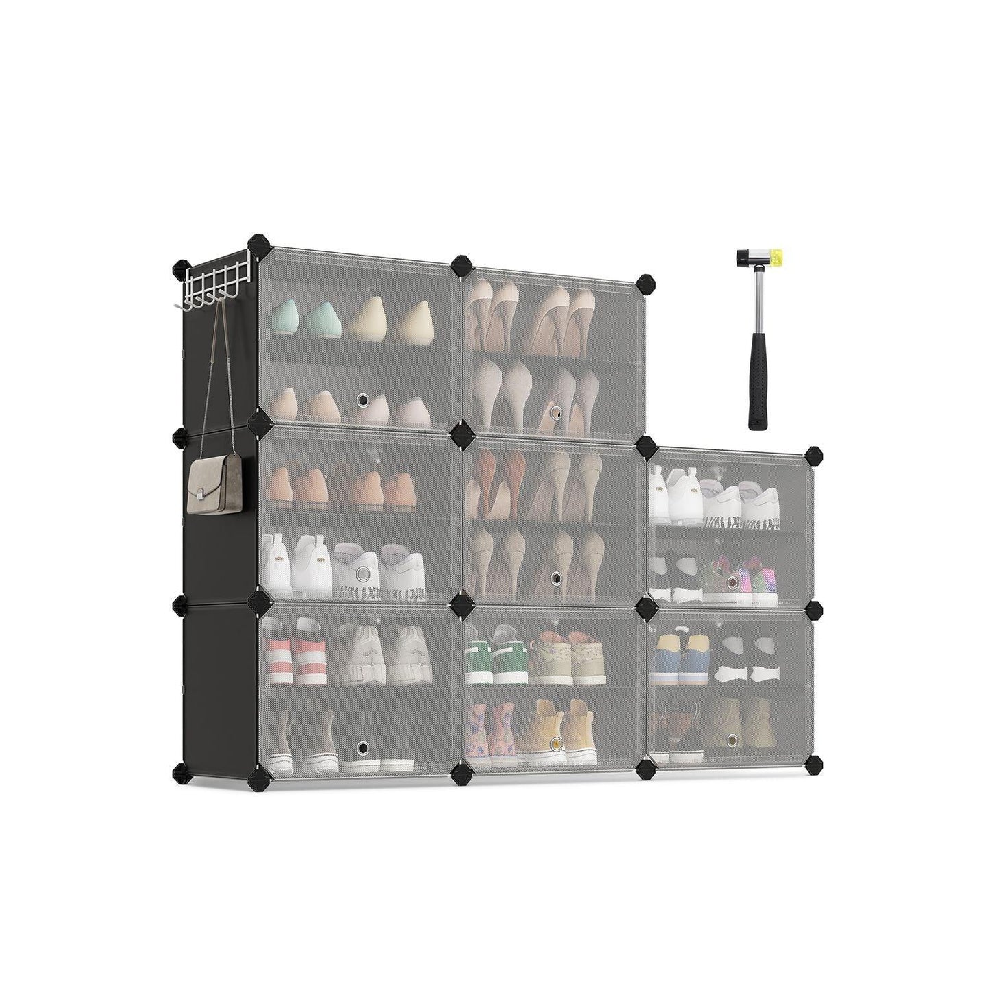 8 Cubes Shoe Organizer with Doors FredCo