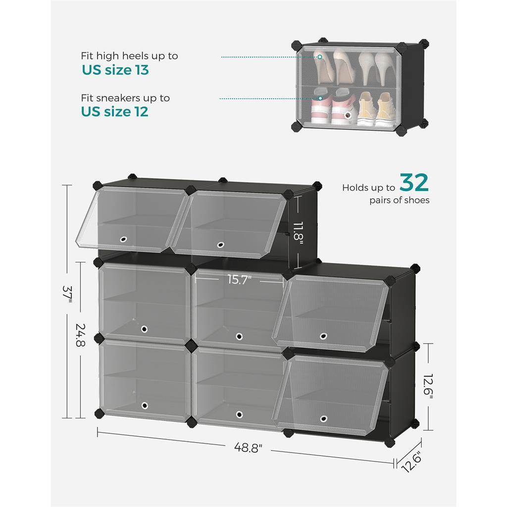 8 Cubes Shoe Organizer with Doors FredCo