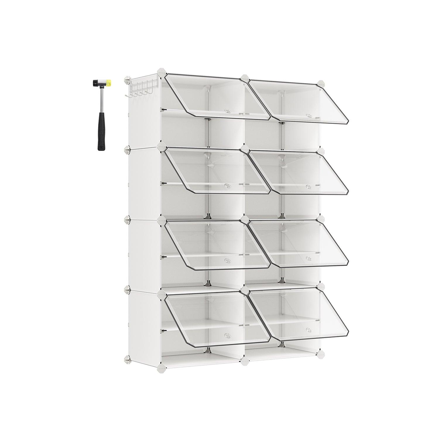 32 Pair Plastic Shoe Storage Cabinet FredCo