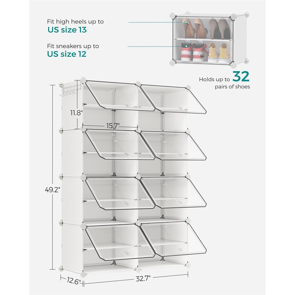 32 Pair Plastic Shoe Storage Cabinet FredCo