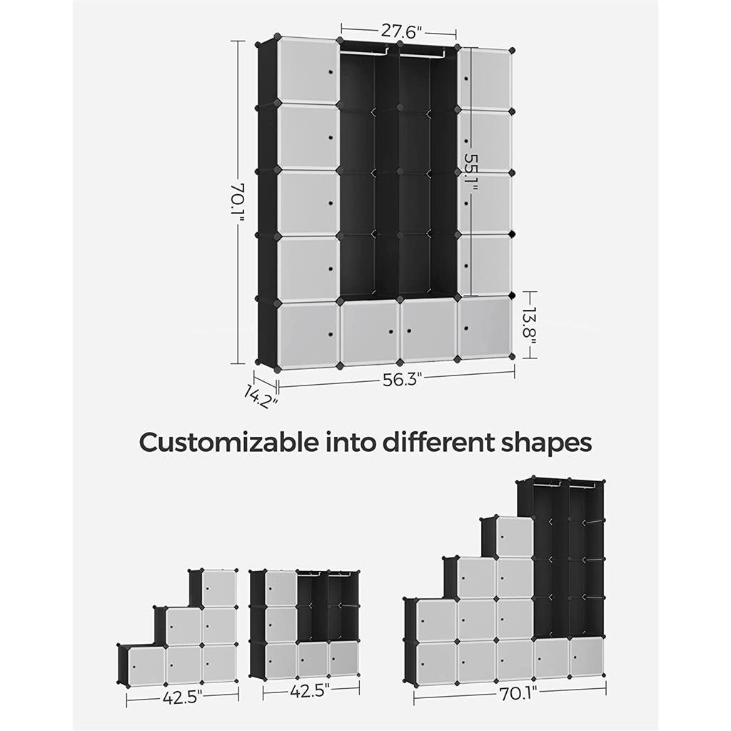 Large Plastic Portable Closet Wardrobe FredCo