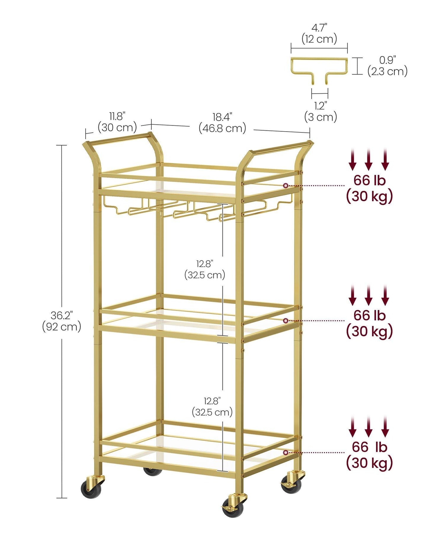 Home Bar Serving Cart FredCo