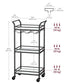 Small Bar Cart With 3-Tier Mirrored Shelf FredCo