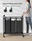 3-Section Laundry Sorter Black FredCo