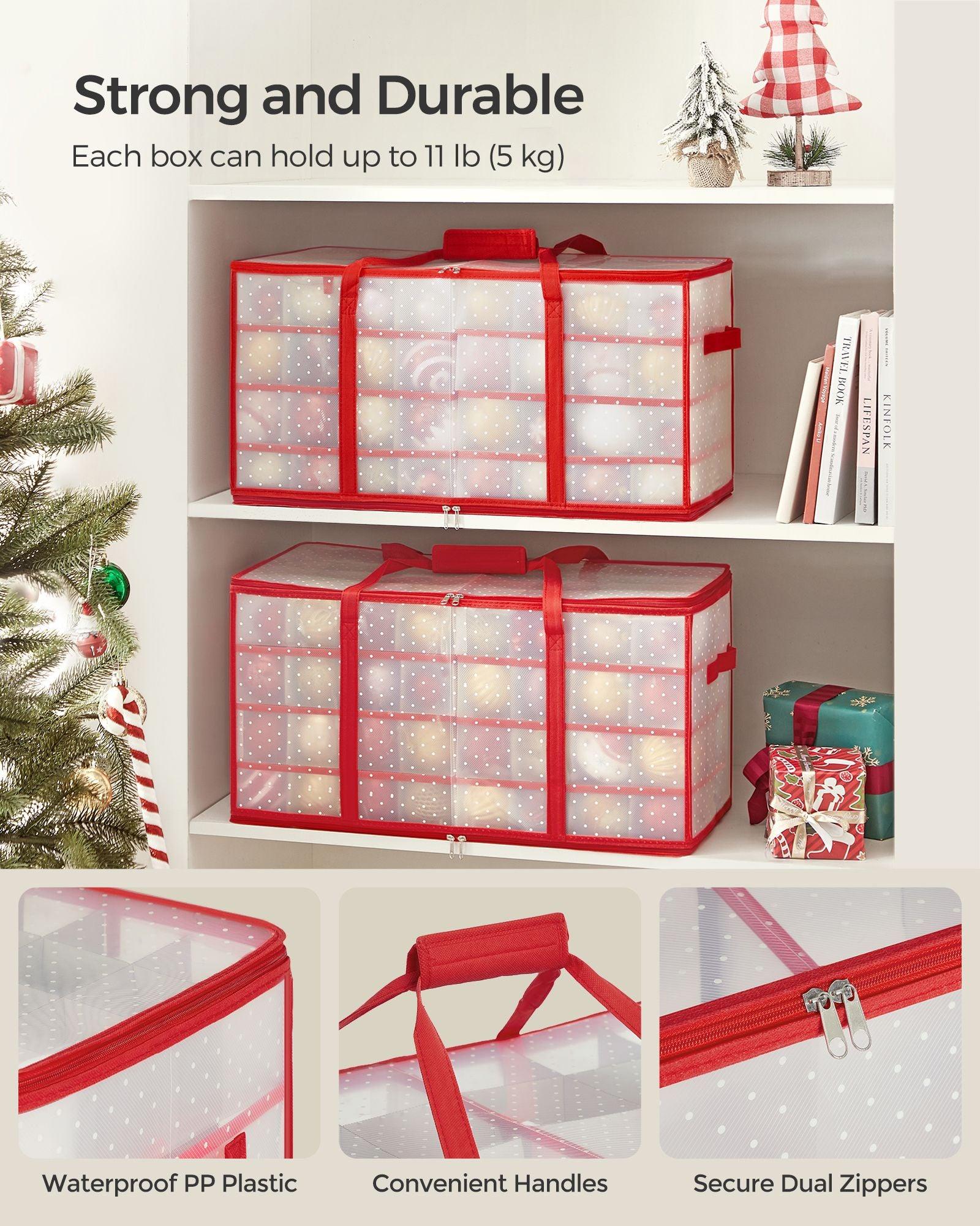 Set of 2 Large Christmas Ornament Storage Boxes FredCo