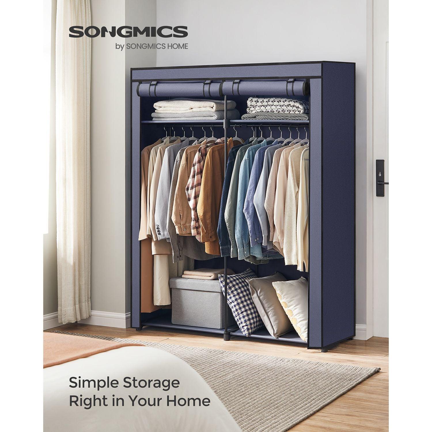 Portable Closet for Bedroom Dark Blue FredCo