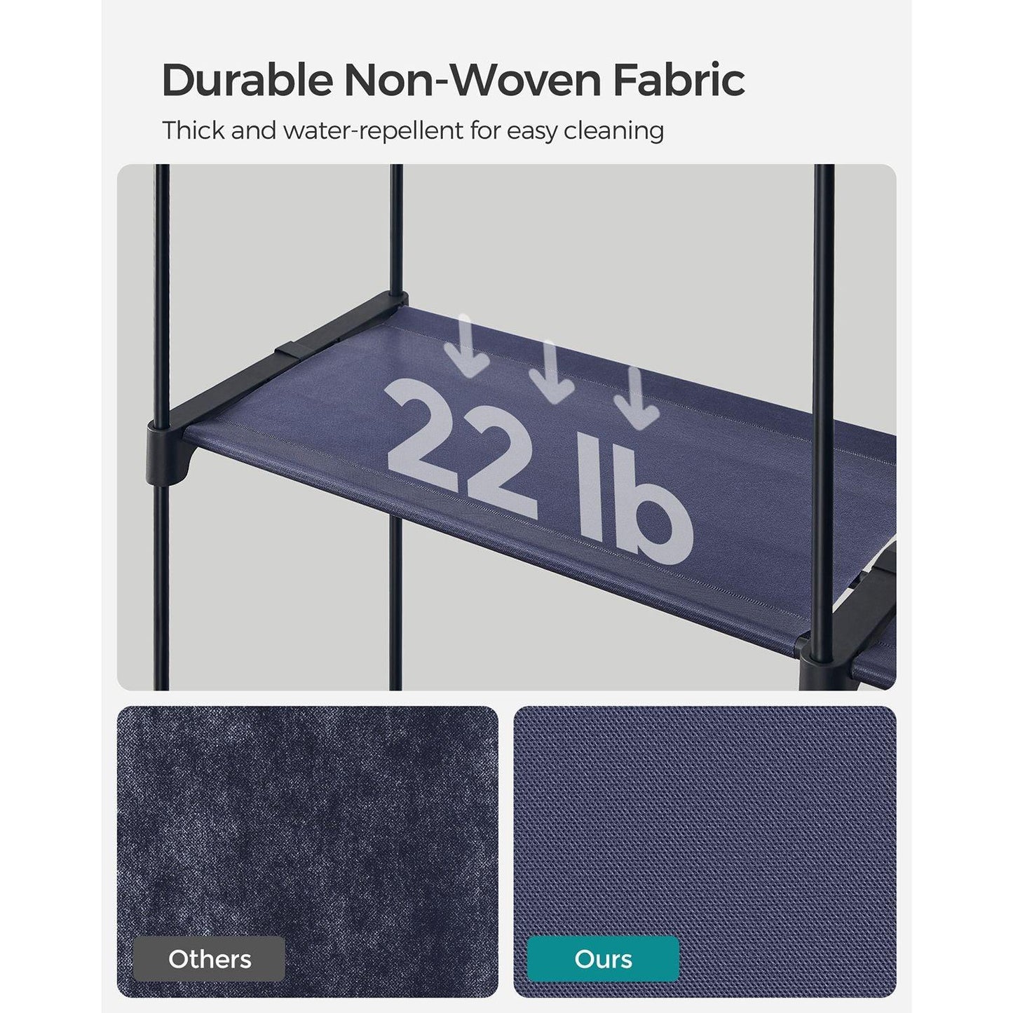 Portable Closet for Bedroom Dark Blue FredCo