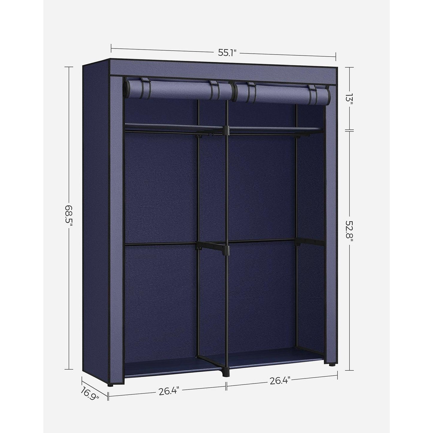 Portable Closet for Bedroom Dark Blue FredCo