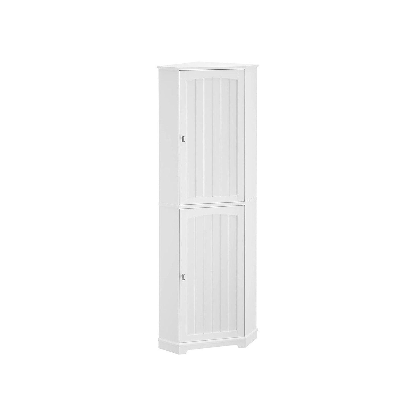 VASAGLE Tall Corner Cabinet, Bathroom Storage Cabinet with 2 Doors and 4  Adjustable Shelves, for Bathroom, Kitchen, Living Room, Modern Farmhouse  Design