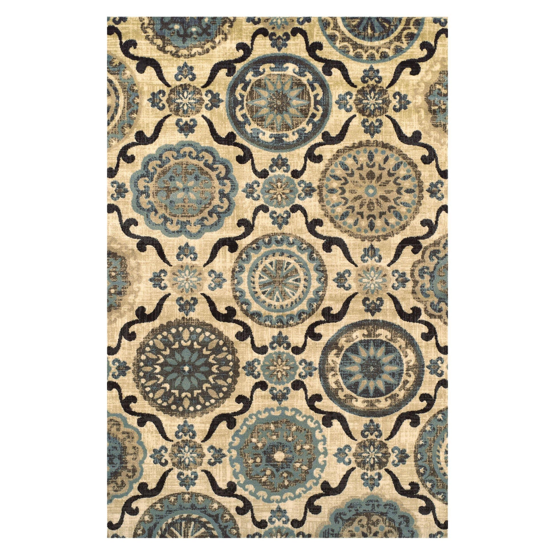 Abner Mid-Century Medallion Pattern Rug FredCo