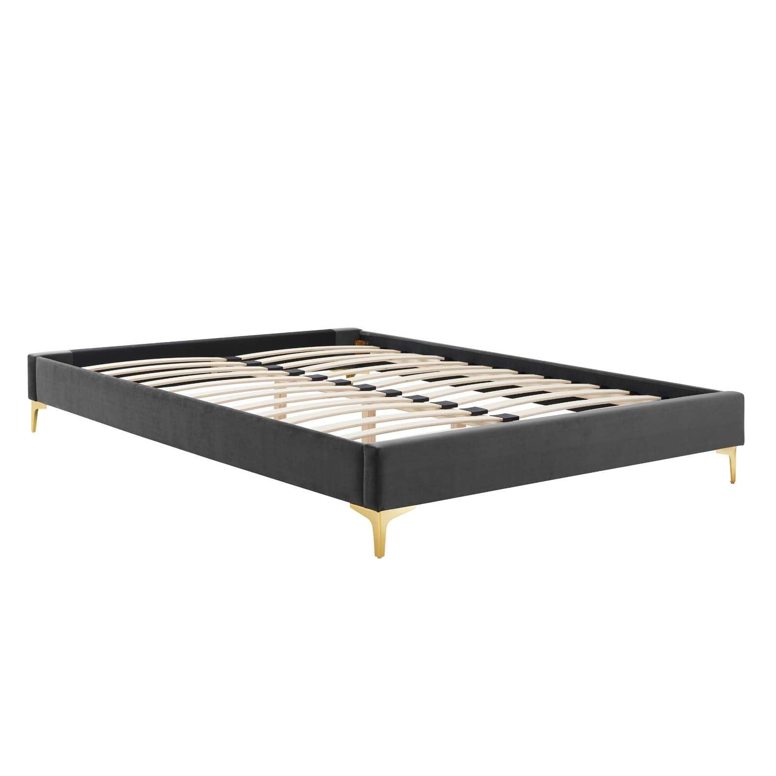 Amber Performance Velvet Queen Platform Bed, MOD-6775 FredCo