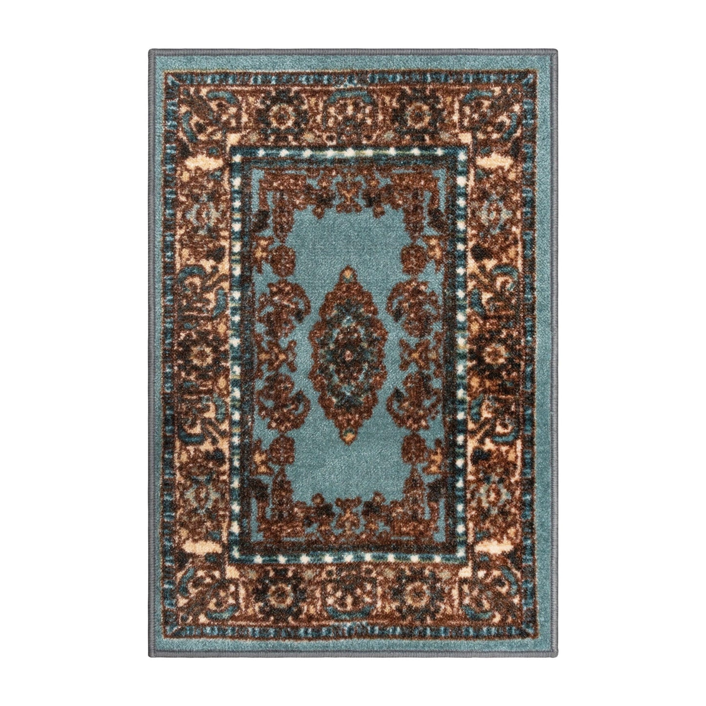 Aviva Non-Slip Foldable Vintage Oriental Medallion Rug FredCo