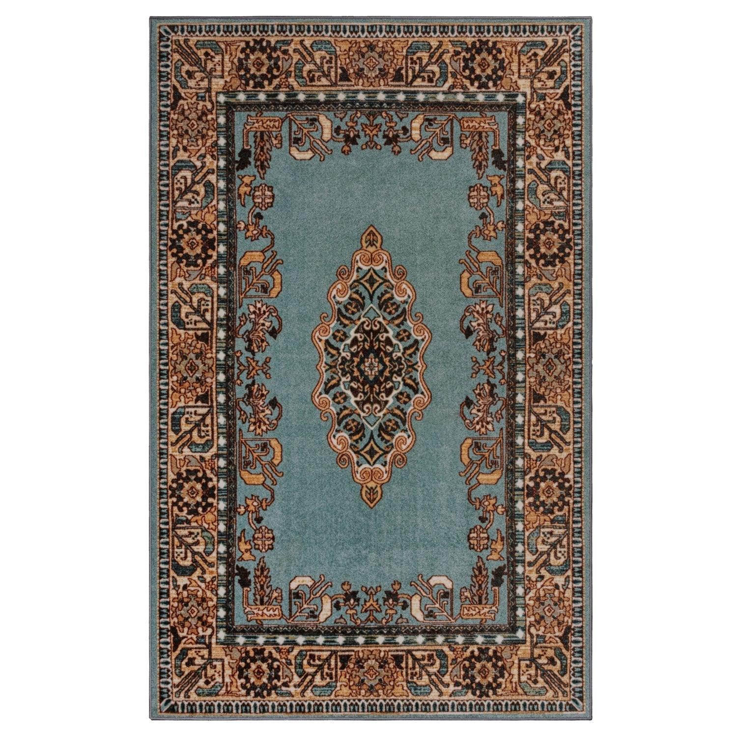 Aviva Non-Slip Foldable Vintage Oriental Medallion Rug FredCo