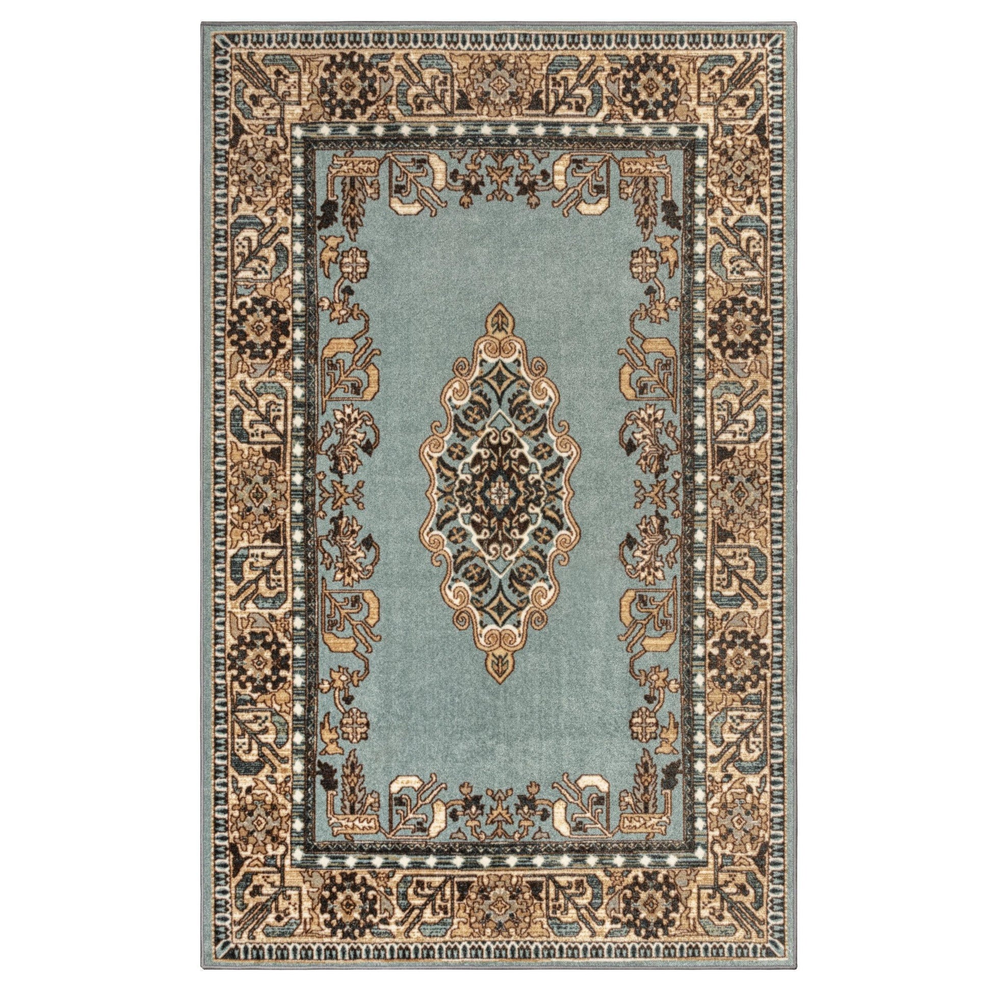 Aviva Non-Slip Foldable Vintage Oriental Medallion Rug FredCo