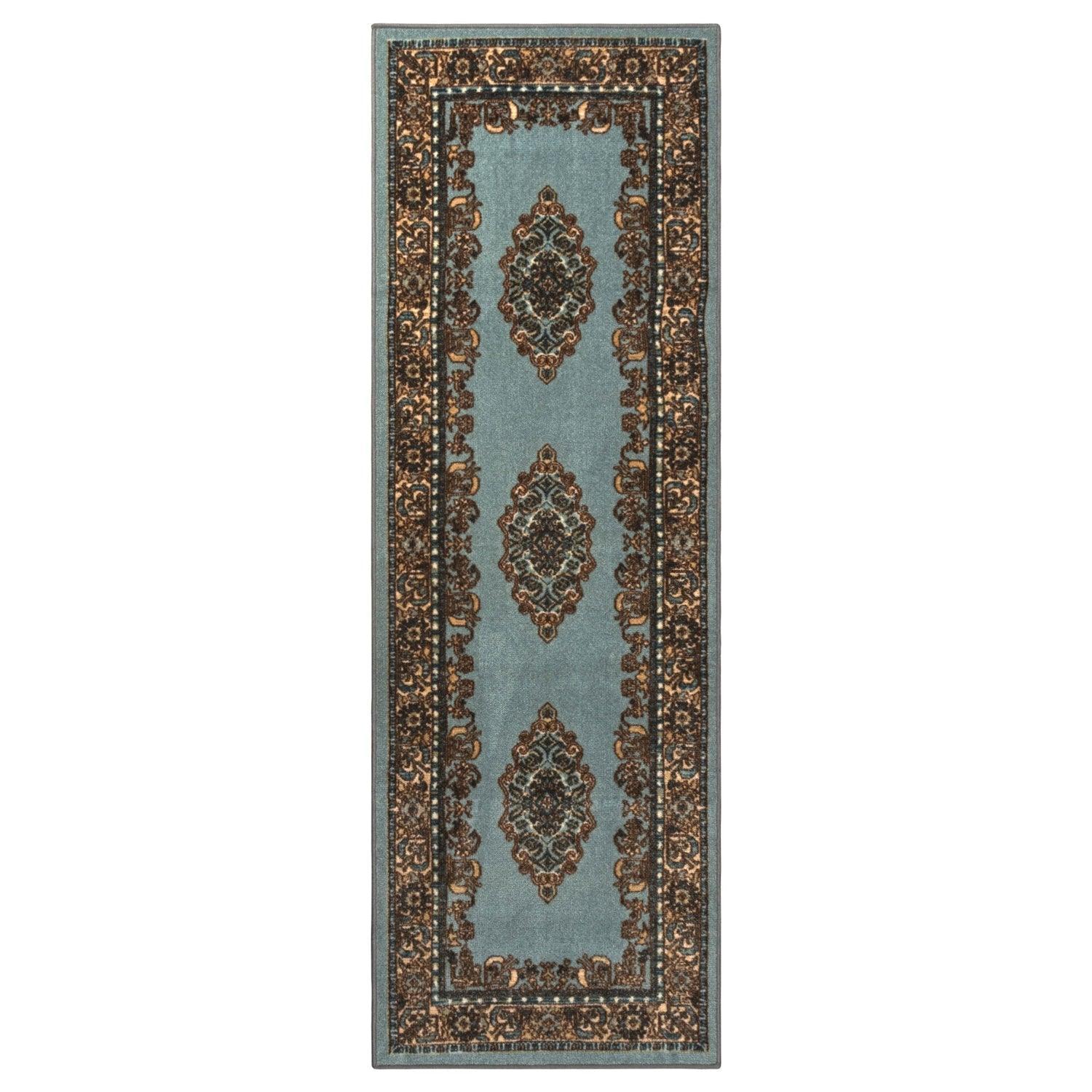 Aviva Non-Slip Foldable Vintage Oriental Medallion Rug FredCo