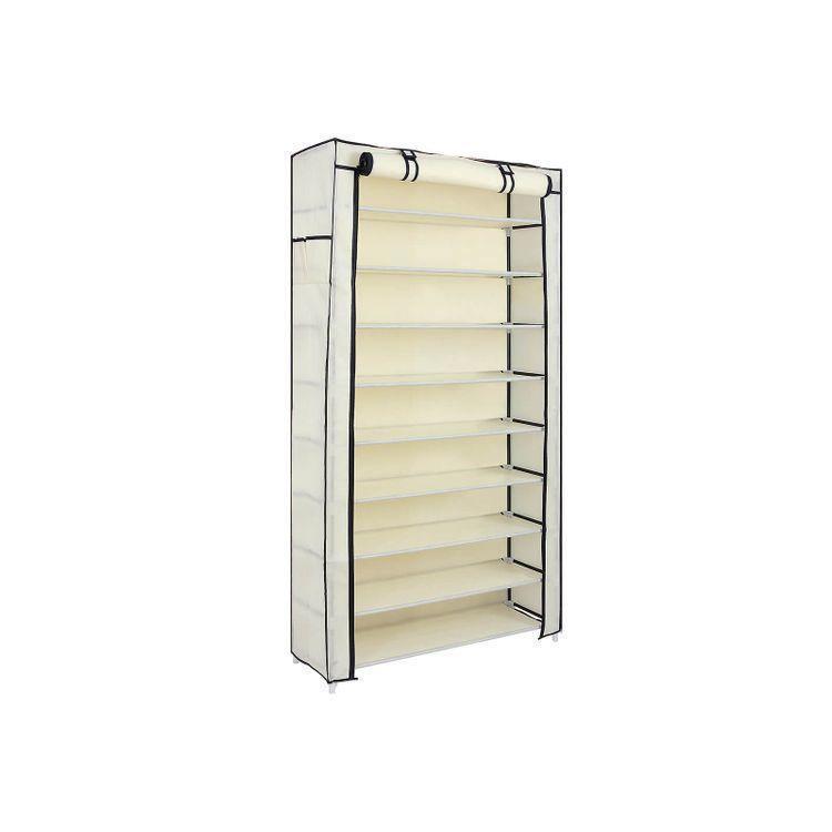 Beige Fabric Shoe Rack with cover FredCo