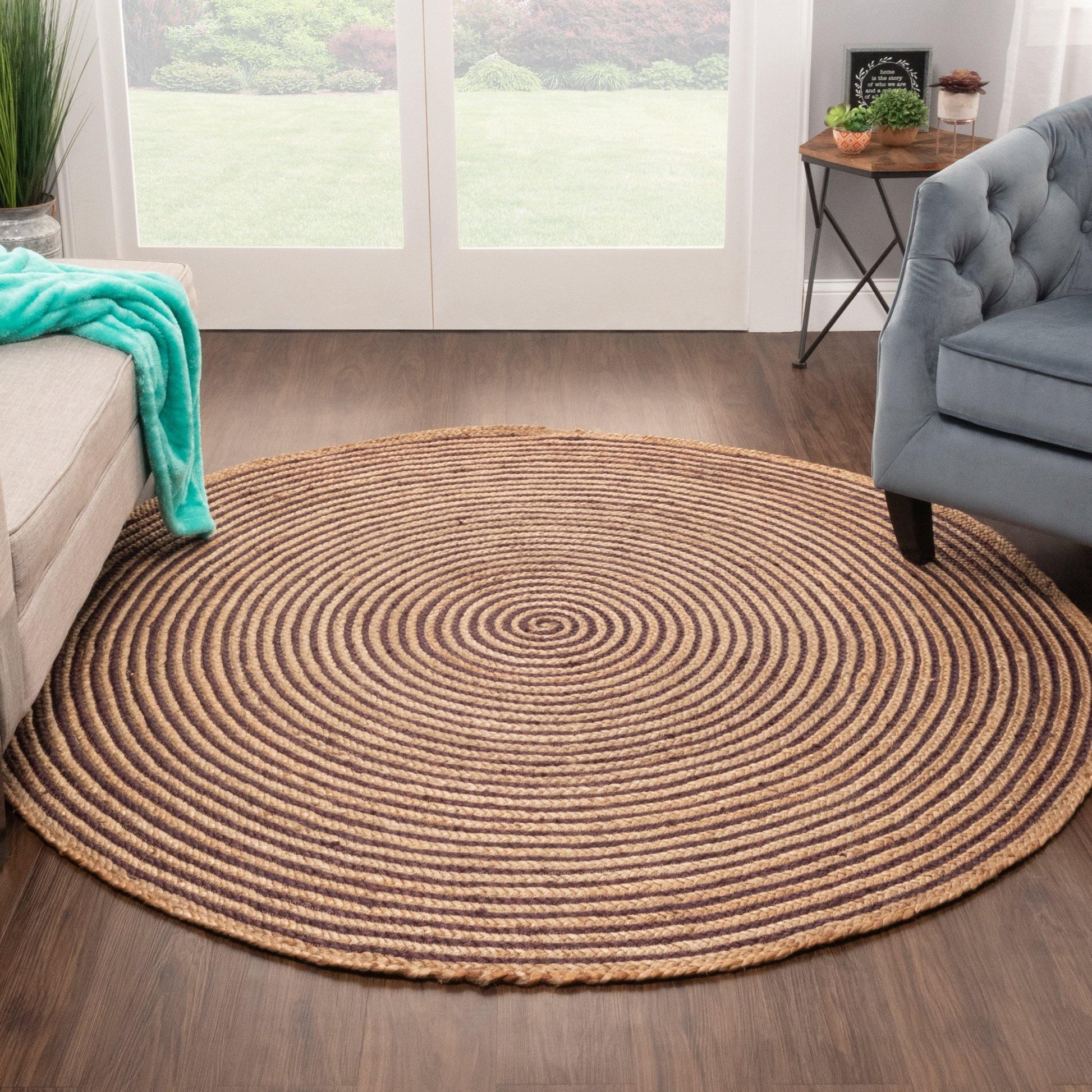 Braided Jute Round Indoor Area Rug FredCo