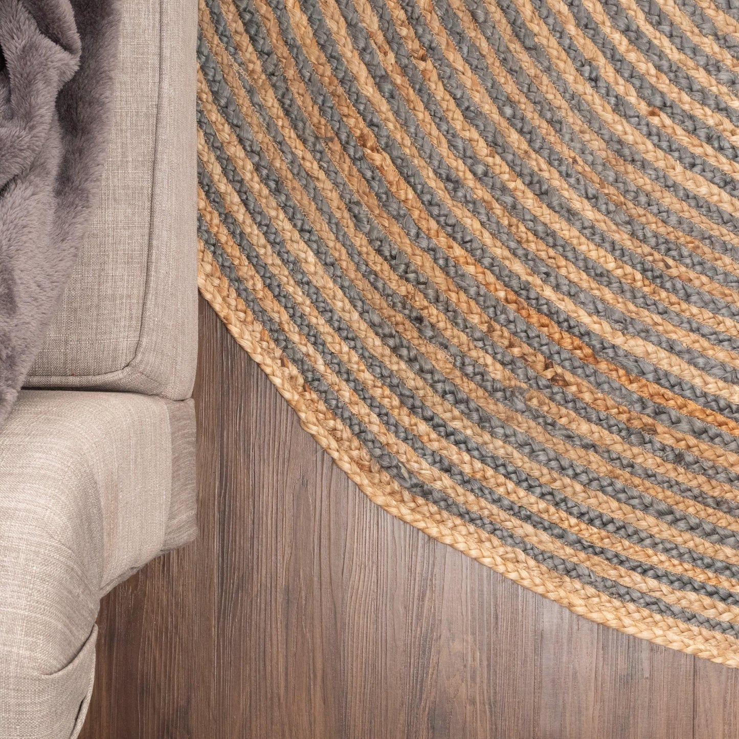 Braided Jute Round Indoor Area Rug FredCo